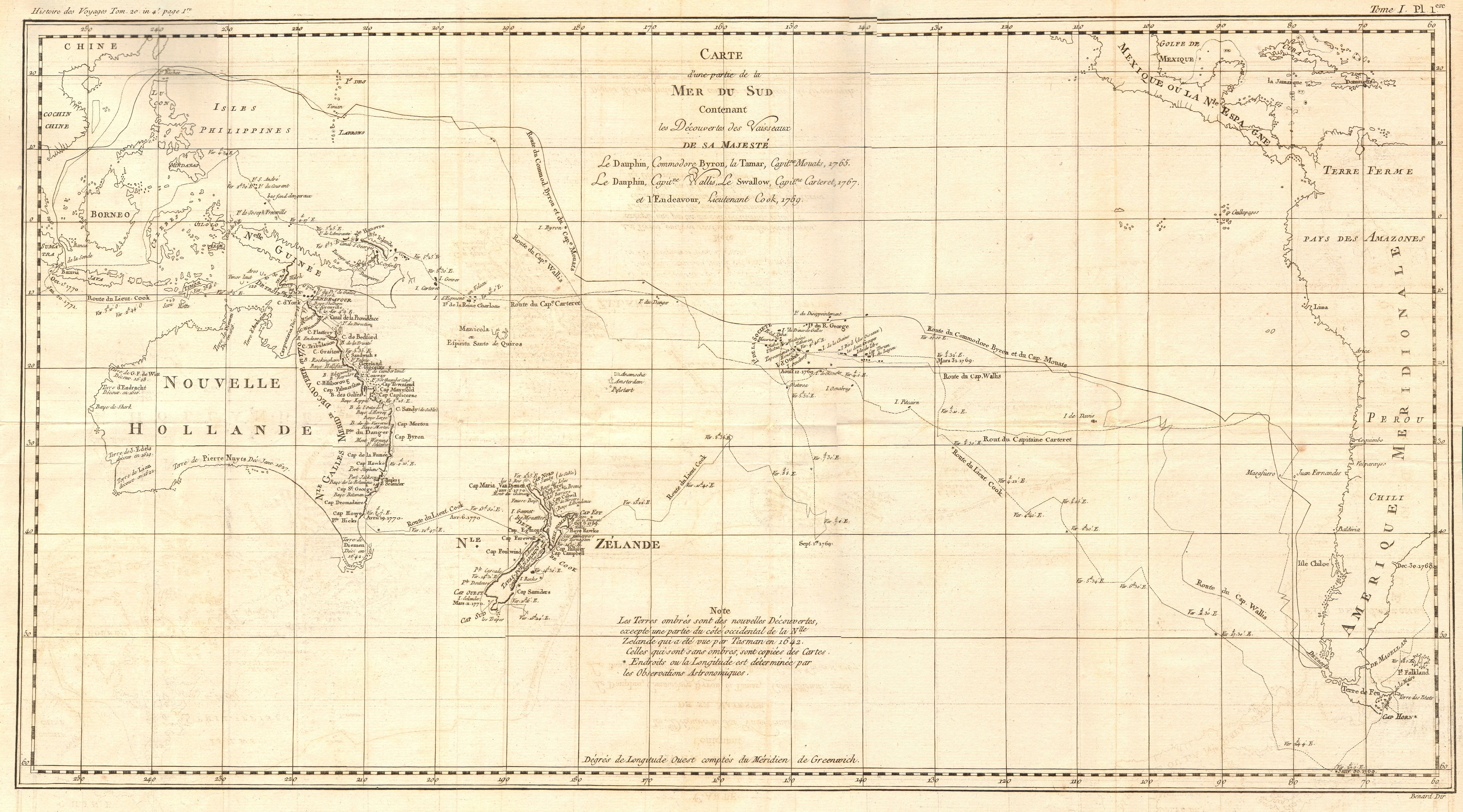 'Carte d'une partie de la Mer du Sud…' South Seas/Pacific. COOK/BENARD 1789 map
