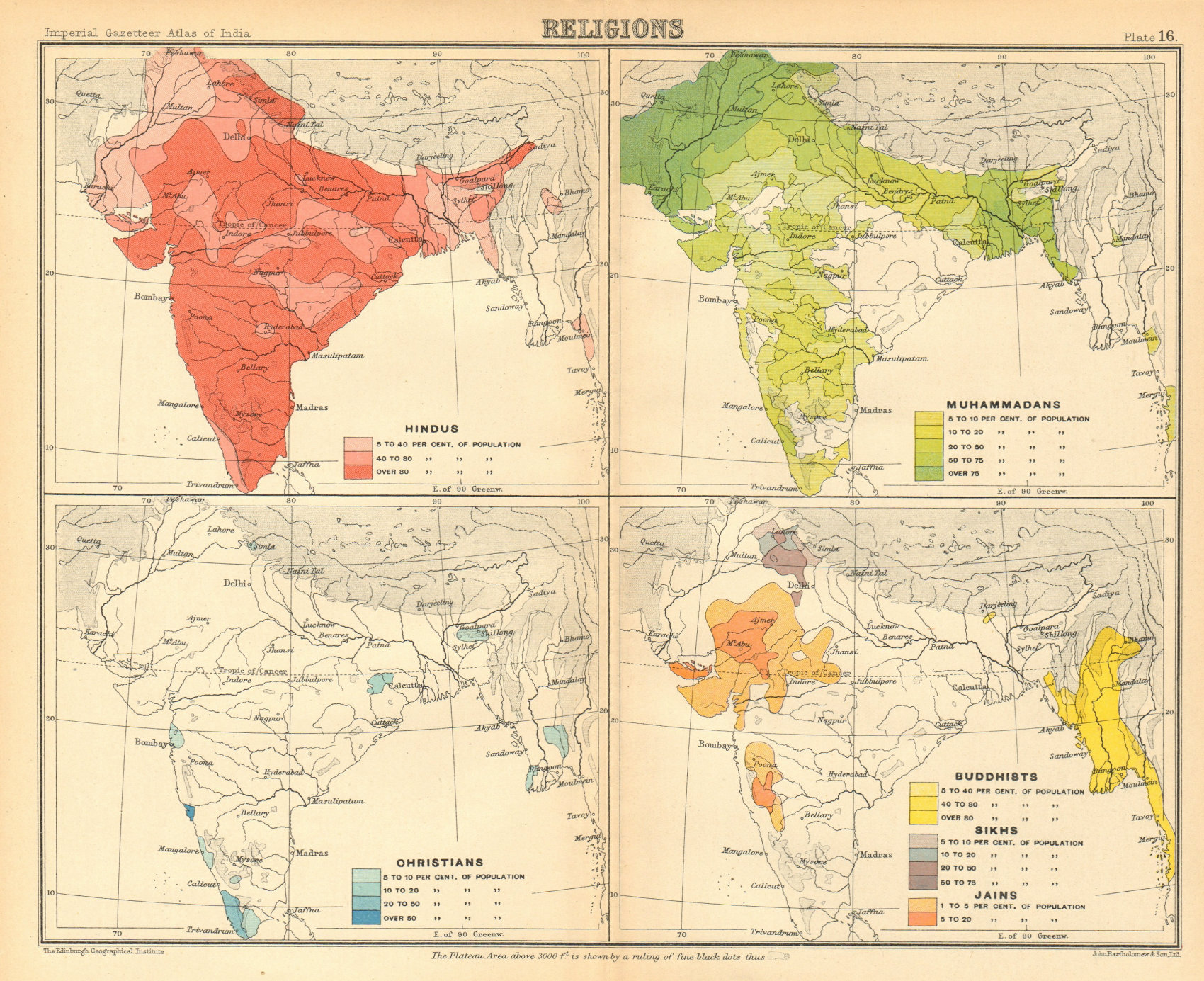 Associate Product BRITISH INDIA RELIGIONS. Hindu Muslim Christian Buddhist Sikh Jain 1931 map