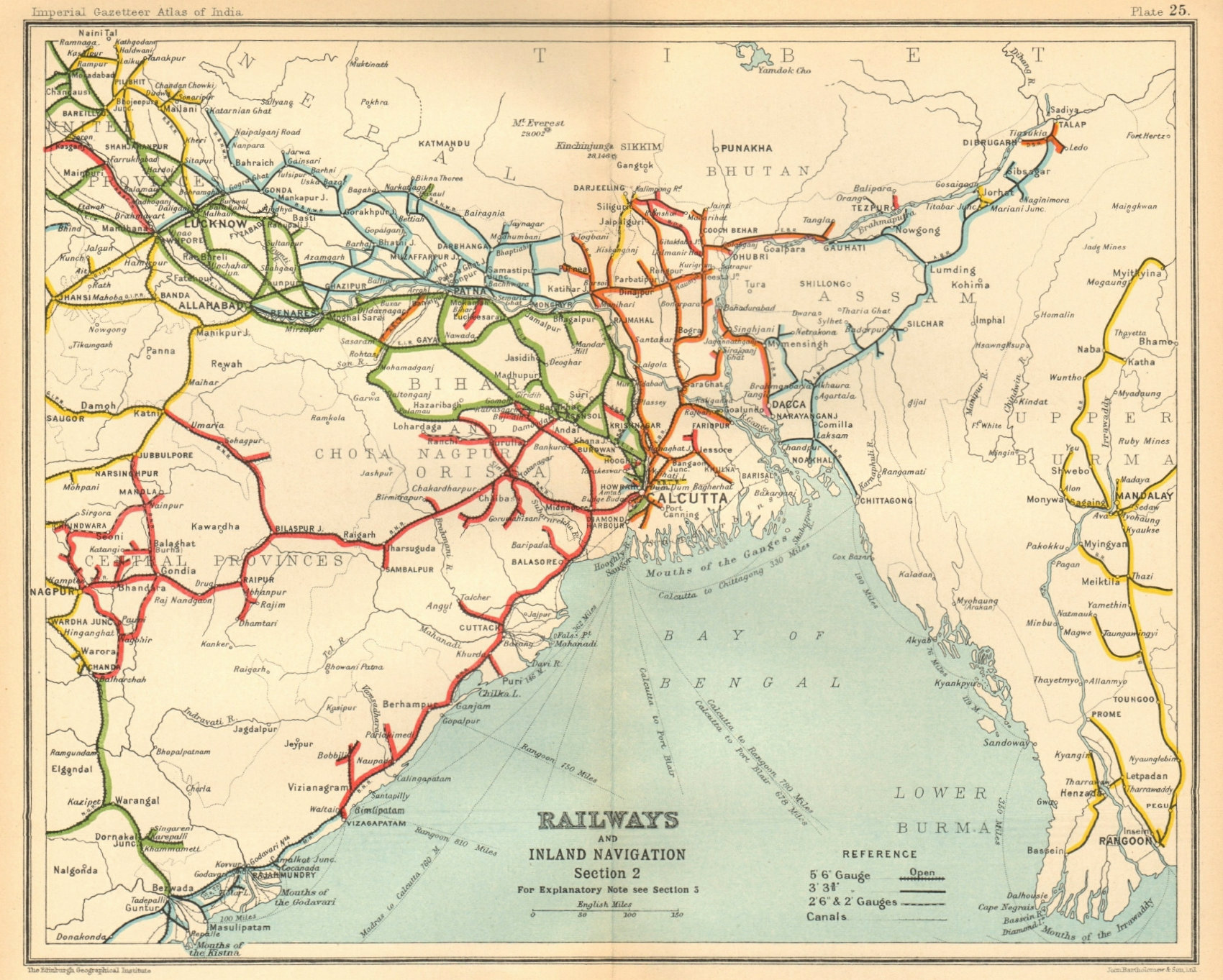 Associate Product BRITISH INDIA RAILWAYS North-east. Burma Bangladesh Bengal 1931 old map