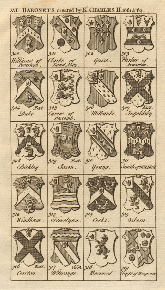 Associate Product Charles II Baronets 1661-2 Guise Duke Carew Jason Young Smith Cocks Gage… 1751