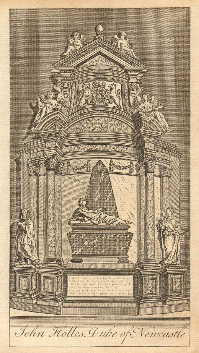 Associate Product Tomb of John Holles, Duke of Newcastle. Westminster Abbey 1755 old print