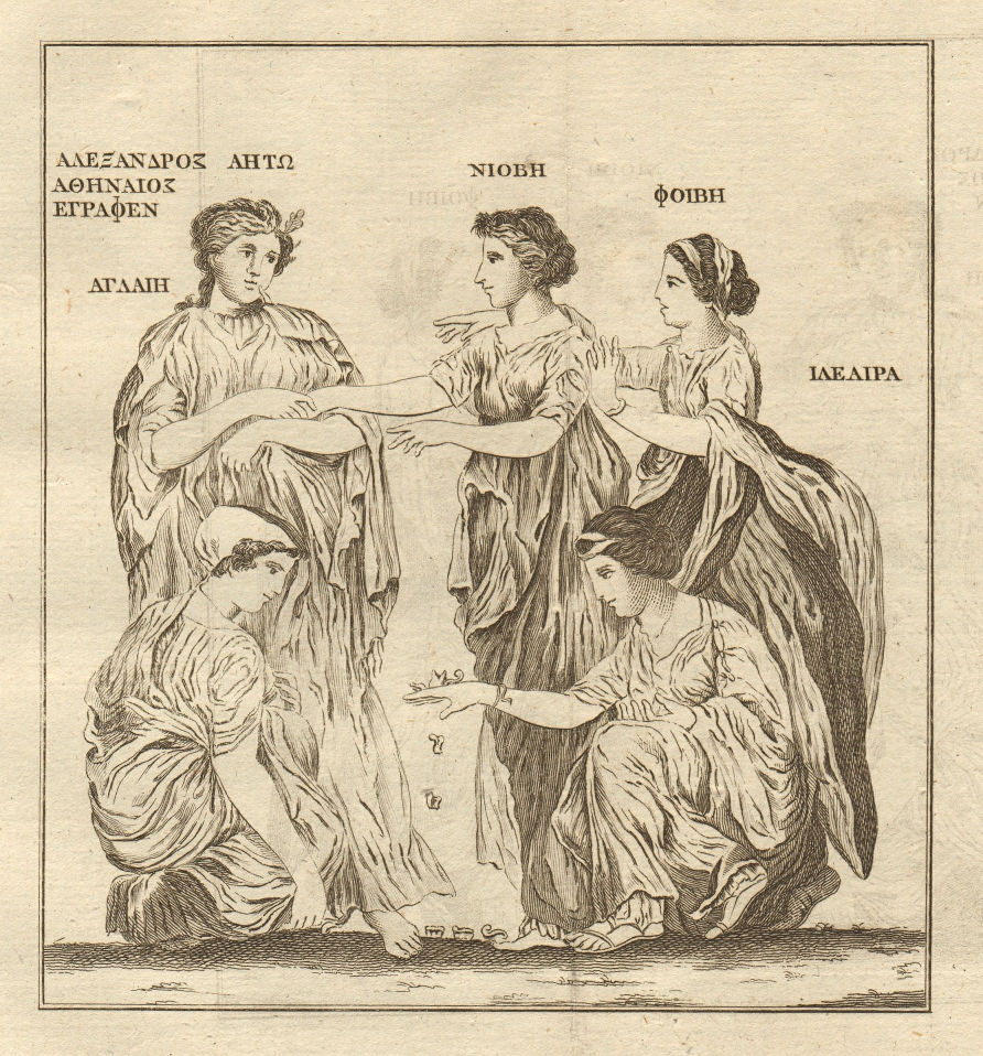 Associate Product Alexander of Athens painting Resina. Women playing a game. Herculaneum 1777