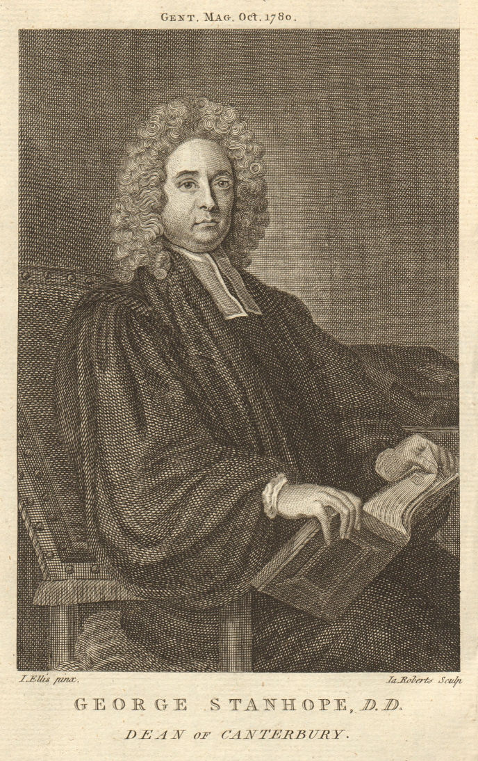 George Stanhope, D.D., Dean of Canterbury. Kent. Clergy 1780 old antique print