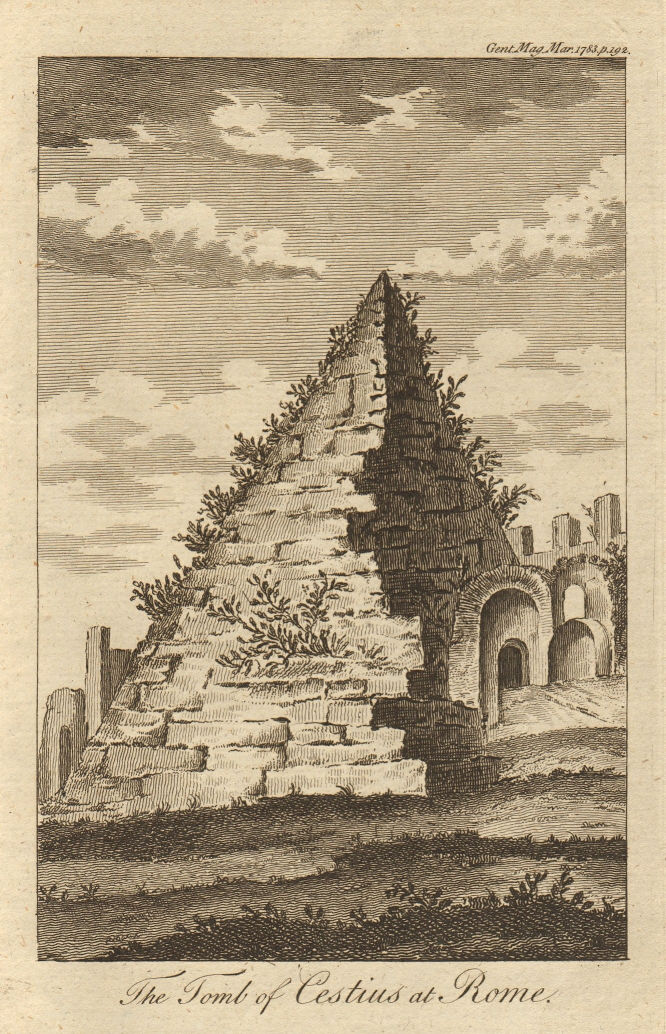 Associate Product Pyramid of Cestius. Piramide di Caio Cestio / Cestia). Rome Roma 1783 print