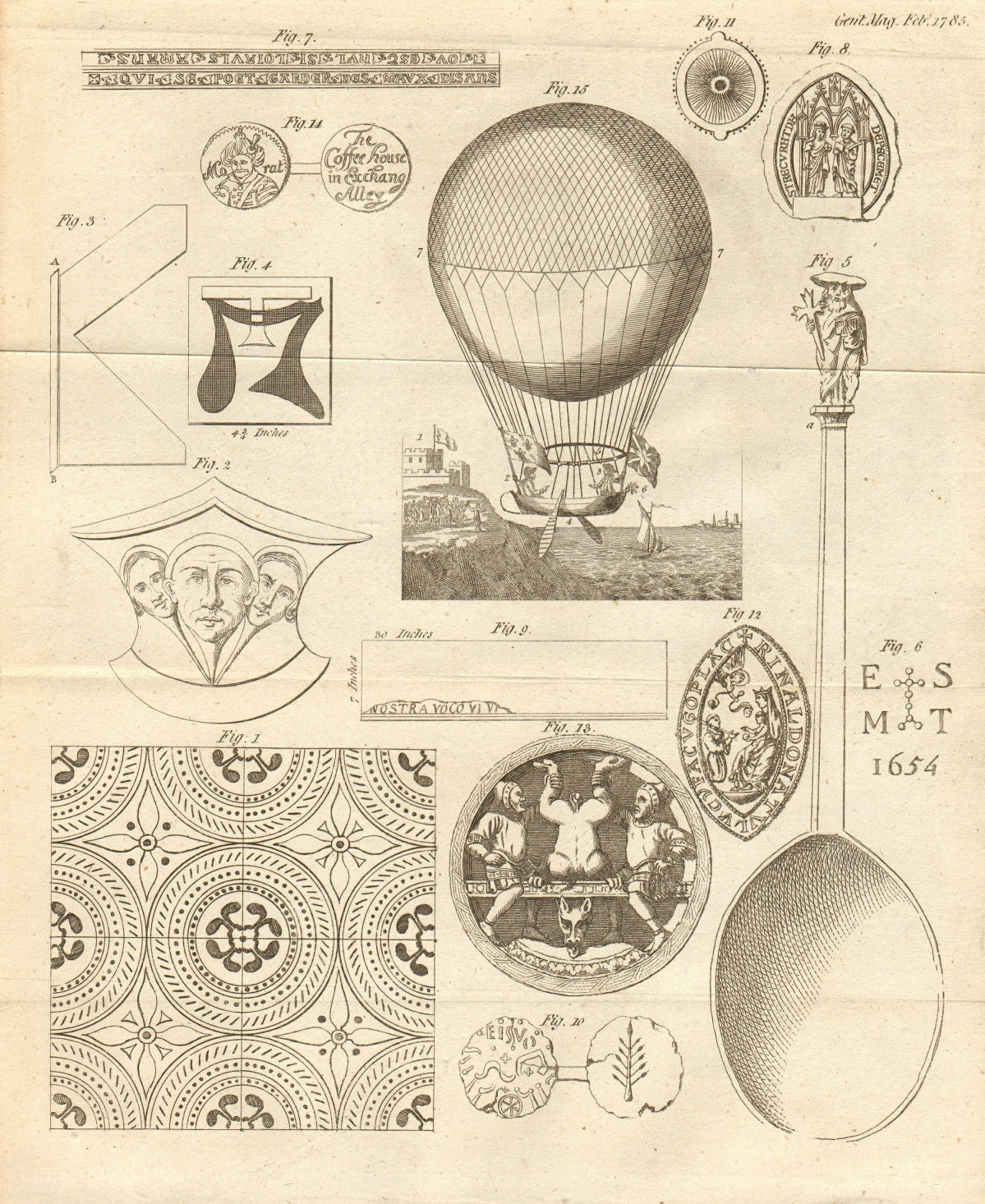 Associate Product Tesscroe Whiteladies. Rodely. Blanchard's Balloon flight Dover to Calais 1785
