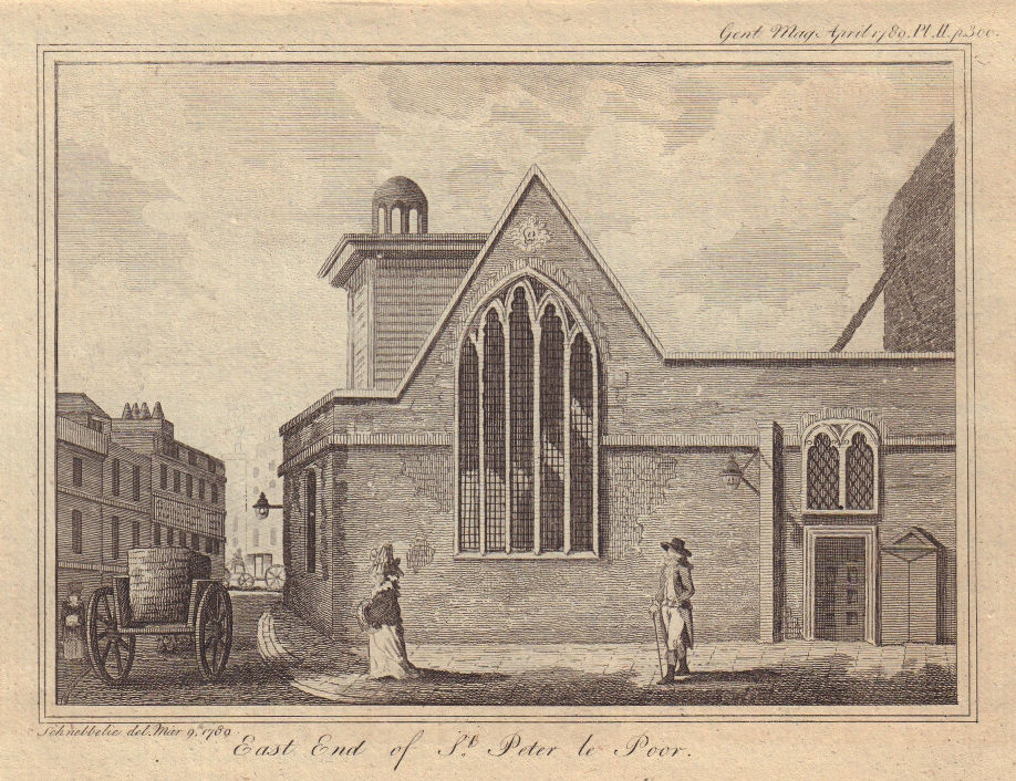 Associate Product St. Peter le Poer church. Broad Street, City of London. Demolished 1907 1789