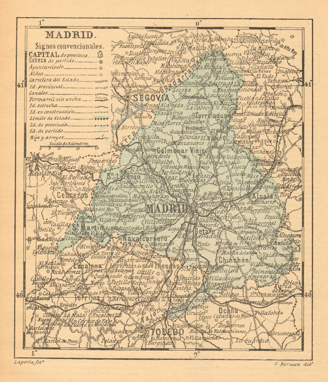 MADRID. Mapa antiguo de la provincia 1914 old antique vintage plan chart