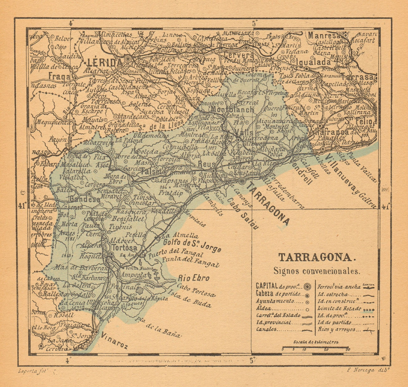 TARRAGONA. Cataluña Catalunya Catalonia. Mapa antiguo de la provincia 1914