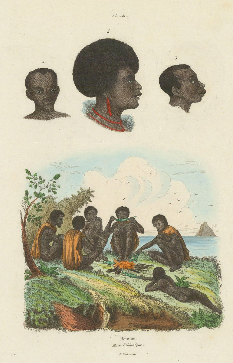 ETHIOPIAN RACE. Homme. Races Ethiopique. East Africa II 1833 old antique print