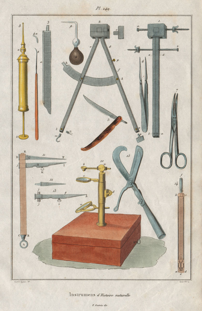 Associate Product SCIENTIFIC INSTRUMENTS. instrumens d'Histoire naturelle I 1833 old print