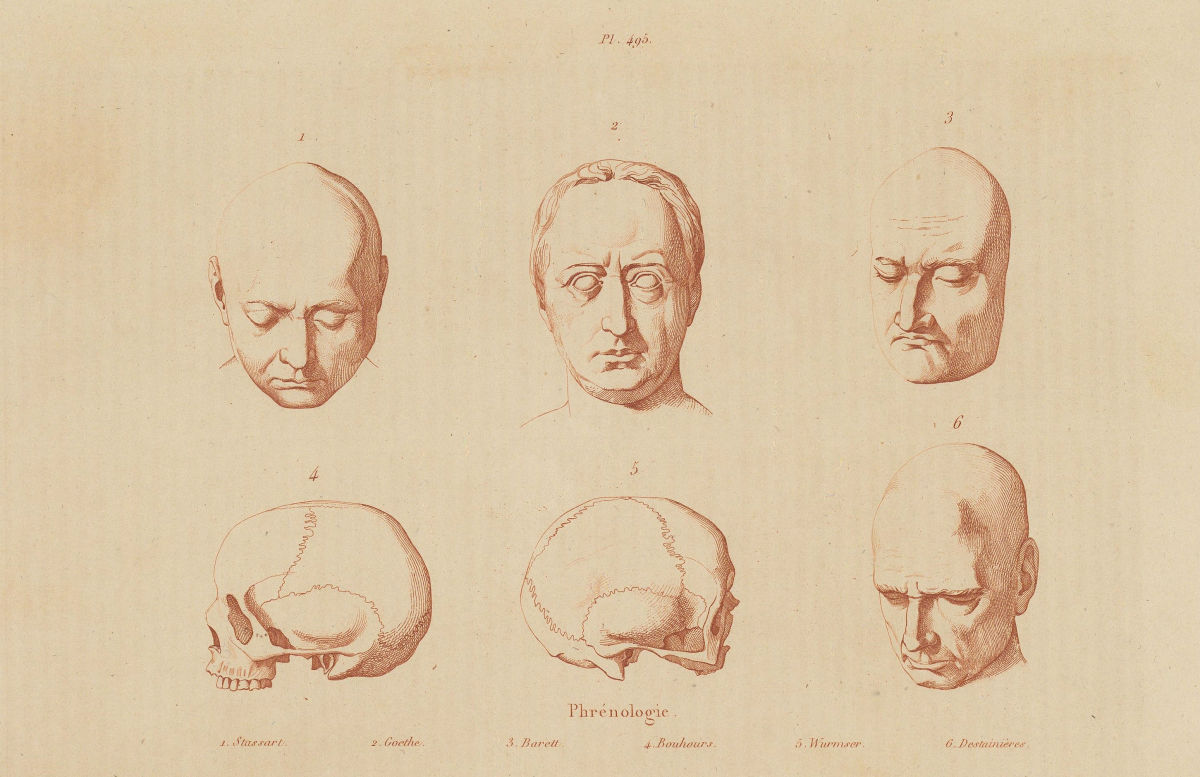 PHRENOLOGY. Stassart. Goethe. Barett. Bouhours. Wurmser. Destainières 1833
