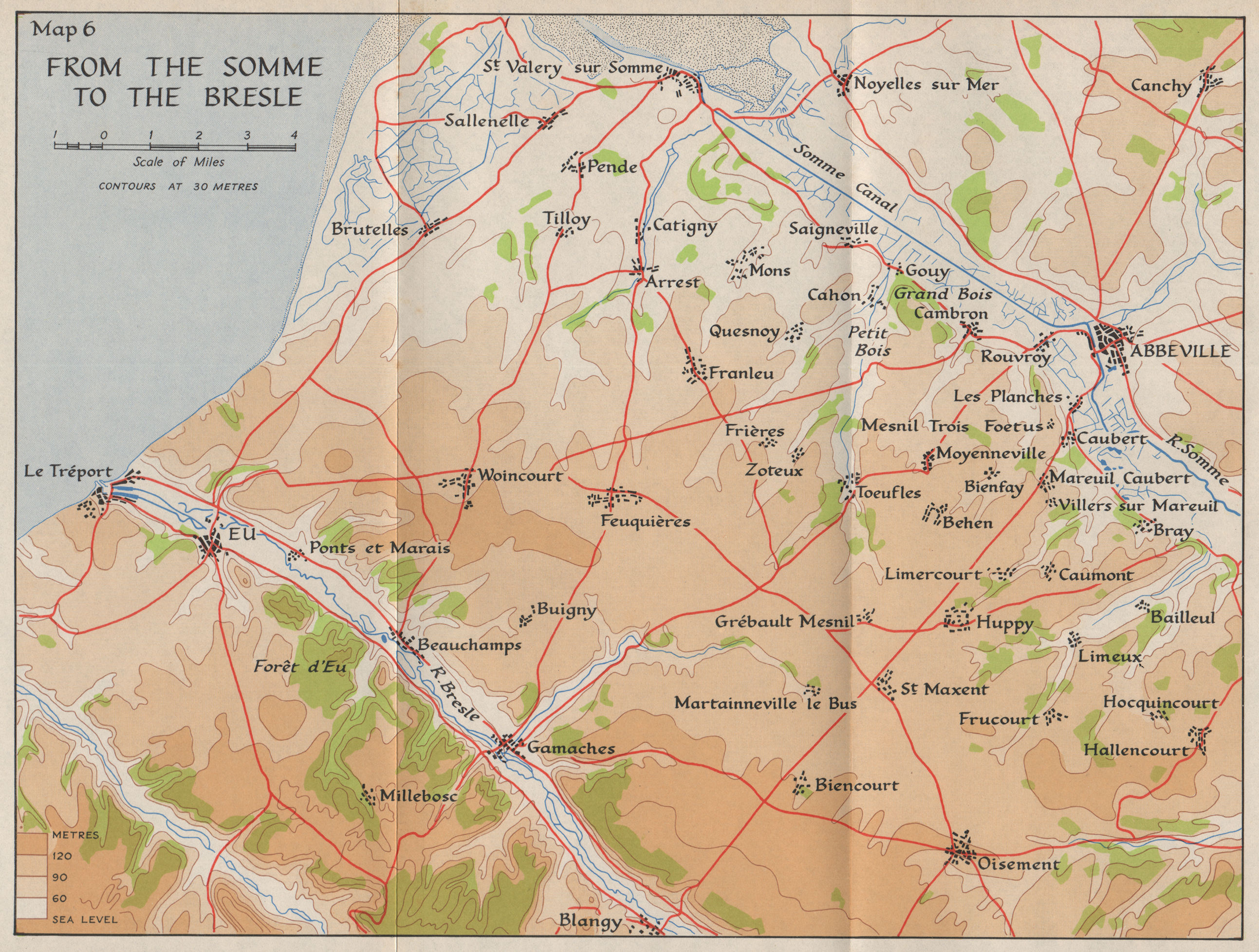 Associate Product SOMME 1940. Abbeville Eu Le Tréport Gamaches Oisemont. HMSO 1953 old map
