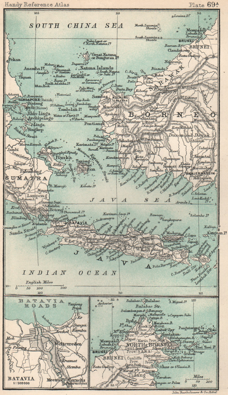 Batavia/Jakarta sketch plan. North Borneo Java Sea Singapore. Indonesia 1904 map