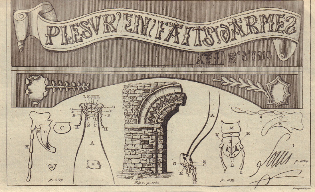 Associate Product Inscription on Prebendal House at Bilton, Yorkshire. Saxon arch Leicester 1792