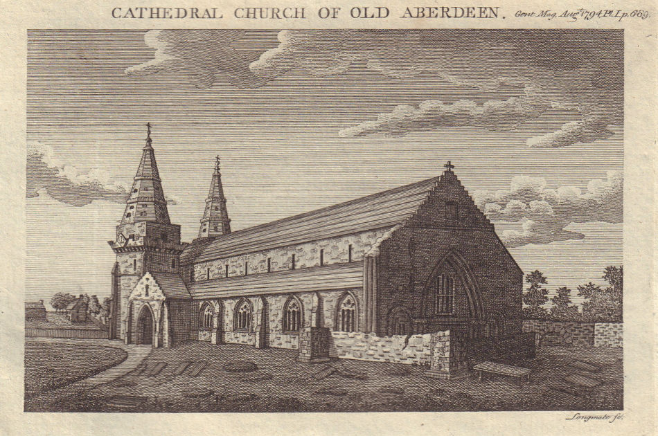 The Cathedral Church of St Machar's, Old Aberdeen, Scotland 1794 print