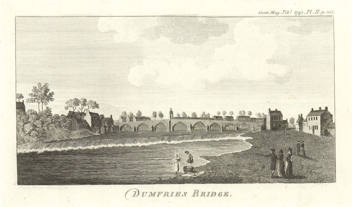 Associate Product View of Devorgilla Bridge, Dumfries, Dumfries & Galloway in Scotland 1795