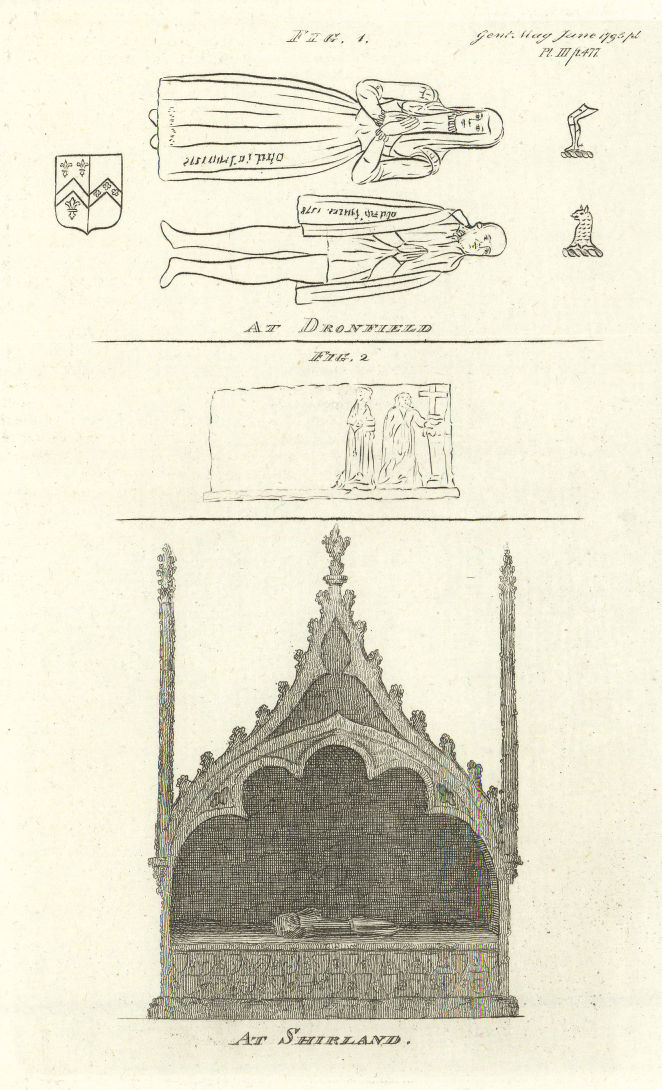 Associate Product John Fanshawe monument St John the Baptist's Church Dronfield. Shirland 1795