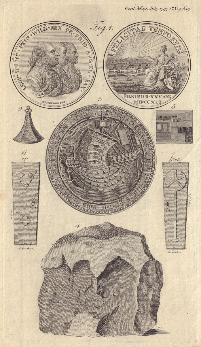 Associate Product Declaration of Pillnitz medal 1789, Saxony. John Earl of Huntingdon Seal 1797