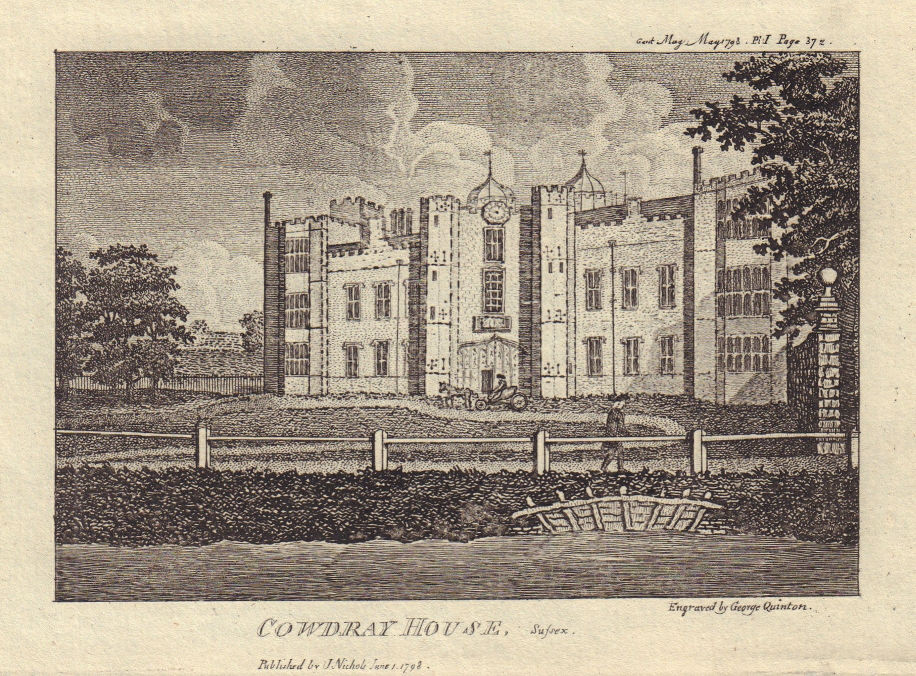 Associate Product View of Cowdray House Castle, Midhurst, Sussex. 1798 old antique print picture