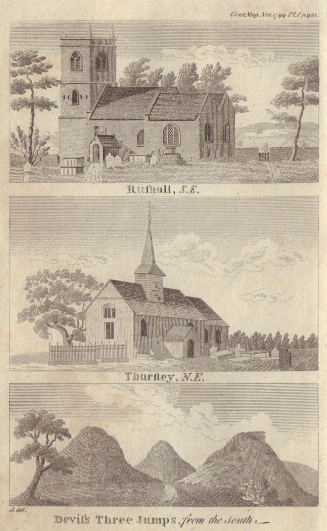 Associate Product St Michael's church Rushall. Thursley All Angels Devil's Jumps Churt Surrey 1799