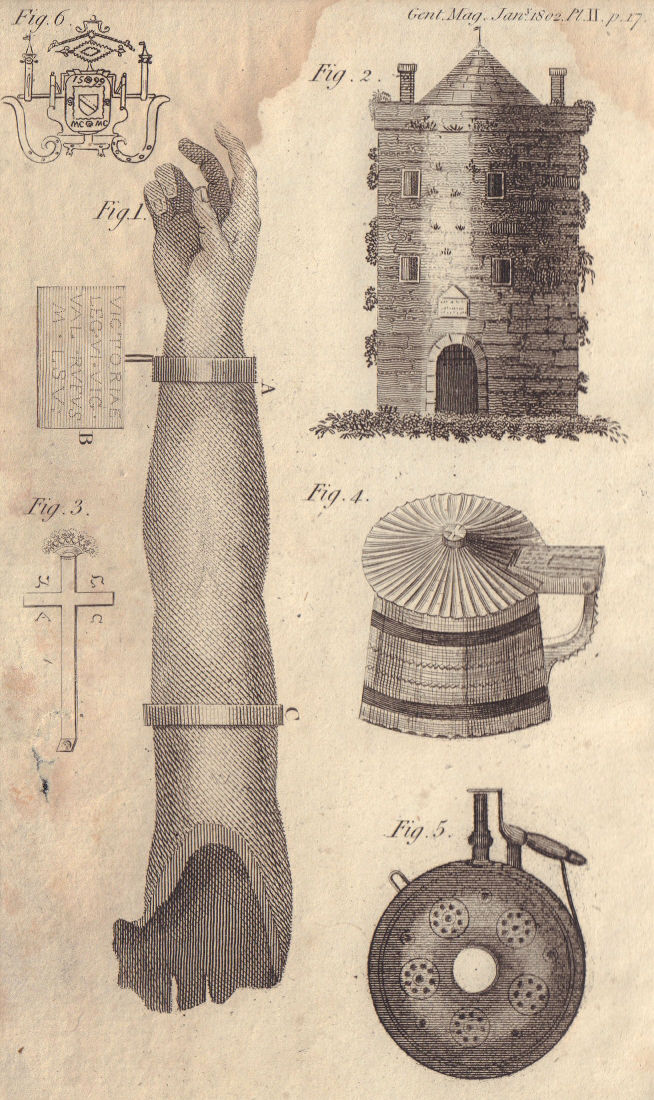 Associate Product Roman silver arm, Butterworth, Lancs. Reginald's Tower, Waterford, Ireland 1802