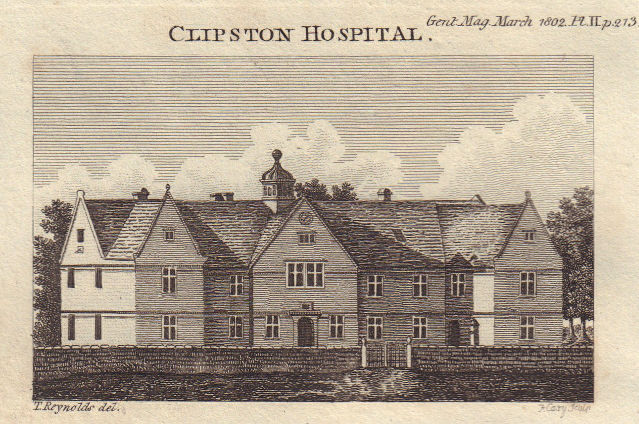 Associate Product Clipston Hospital now Clipston Primary School, Northamptonshire. SMALL 1802