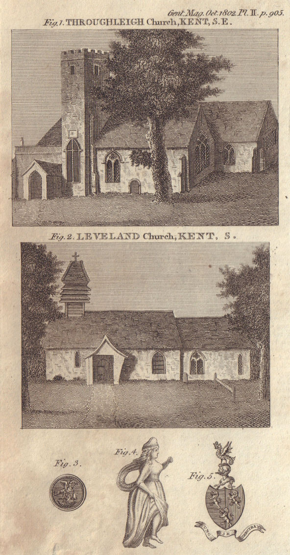 St Michael & All Angels, Throwley, Kent. St Laurence Church Leaveland, Kent 1802