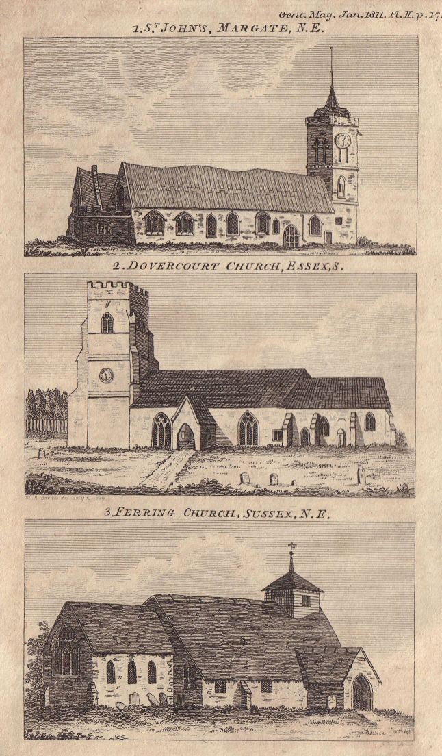 St John's Margate Kent All Saints Dovercourt Essex St Andrew Ferring church 1811