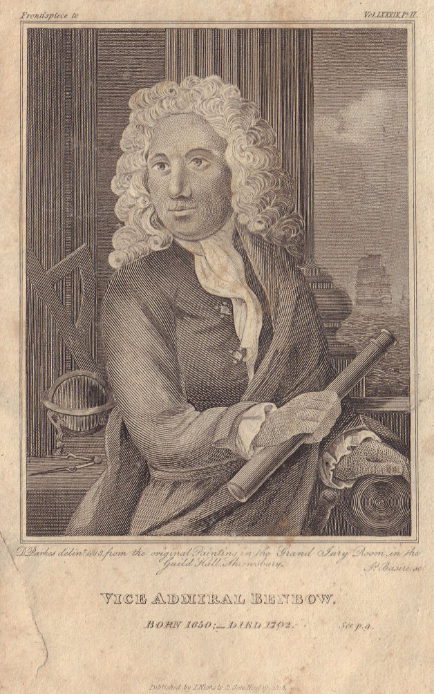 Associate Product Vice Admiral John Benbow, in the Guildhall, Shrewsbury, Shrops. Royal Navy 1819