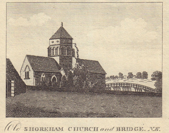 Associate Product St Nicholas Old Shoreham Church & Tollbridge Shoreham-by-Sea, Sussex. SMALL 1797