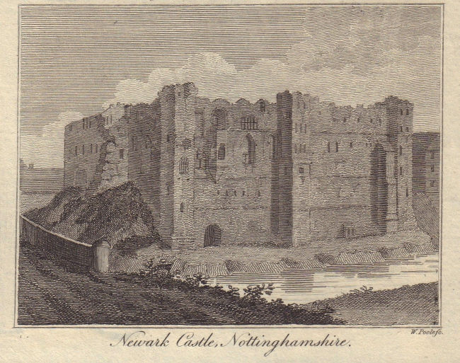 Associate Product View of Newark Castle in Newark-on-Trent, Nottinghamshire. SMALL 1798 print