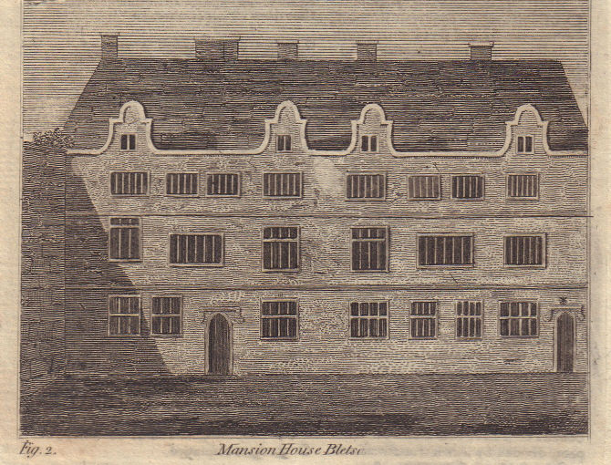 Associate Product Bletsoe Castle or Mansion House, Bedfordshire. SMALL 1799 old antique print
