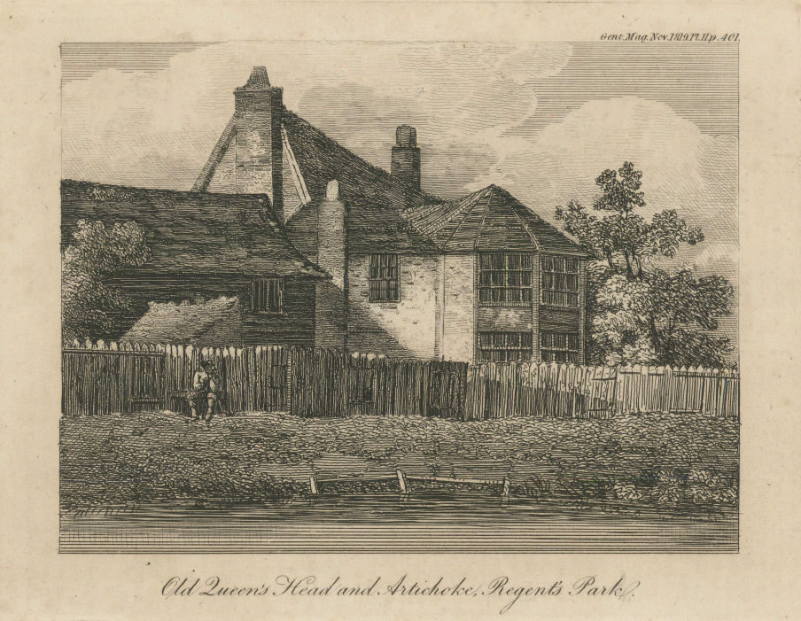Old Queen's Head & Artichoke Pub, Albany Street, Regent's Park, London 1819