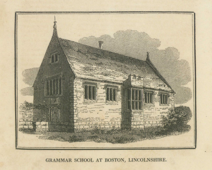Associate Product The Boston Grammar School founded by Queen Mary in 1553, Lincolnshire 1821