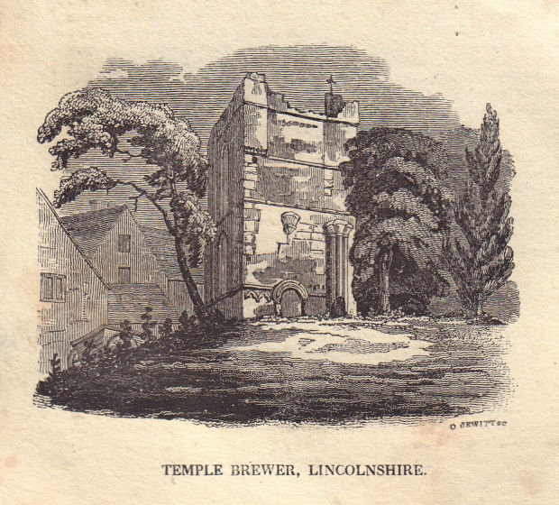 Associate Product Temple Bruer Knights Templar Preceptory, North Kesteven Lincolnshire. SMALL 1826