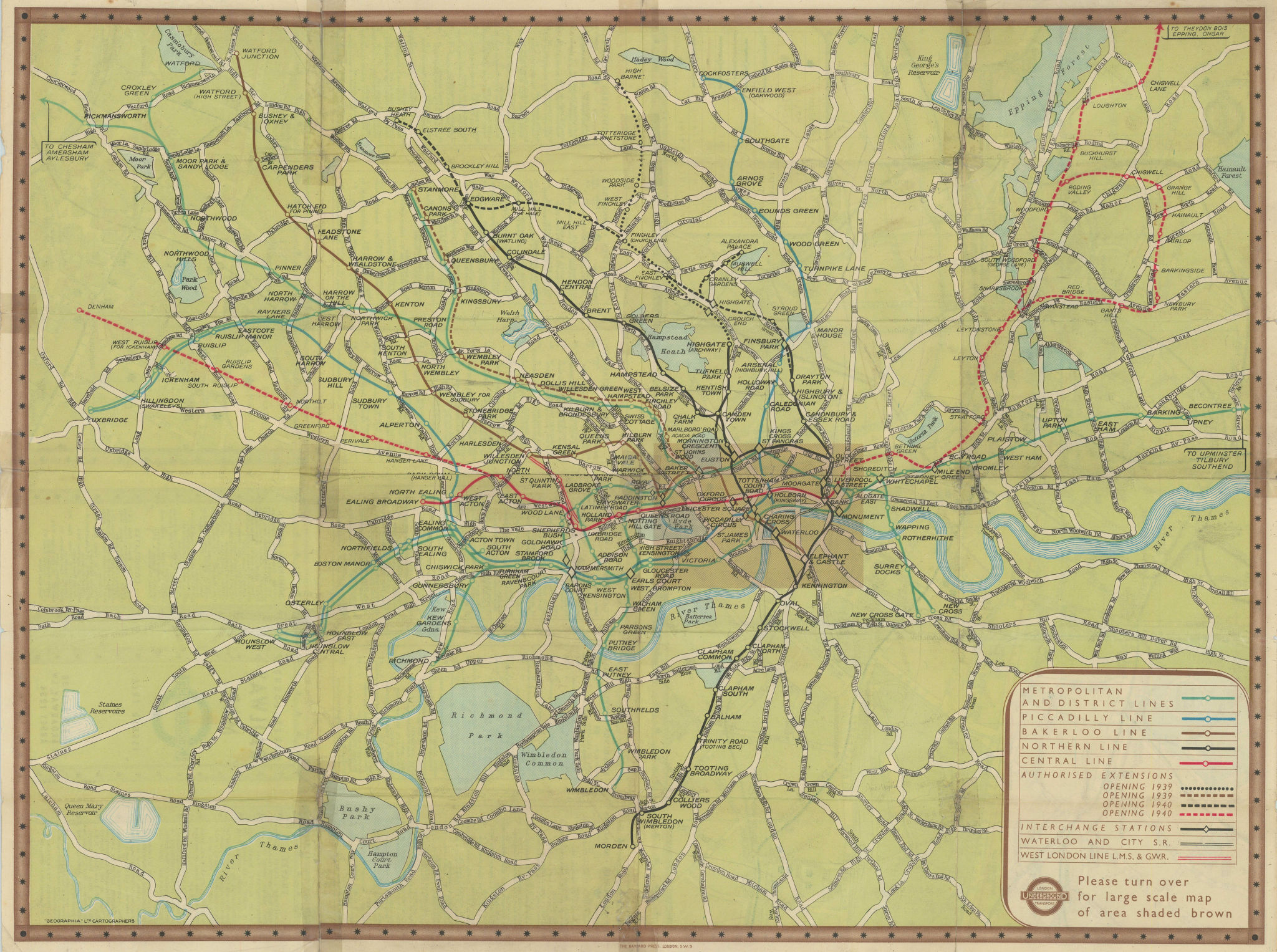 Associate Product London Transport Underground Railway map #2 1938 old vintage plan chart