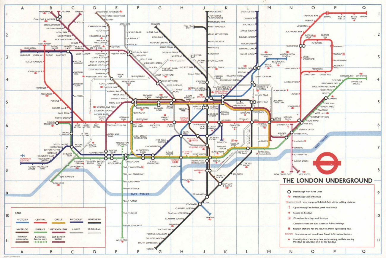 LONDON UNDERGROUND tube map. Jubilee line & Heathrow Central. GARBUTT #1 1979