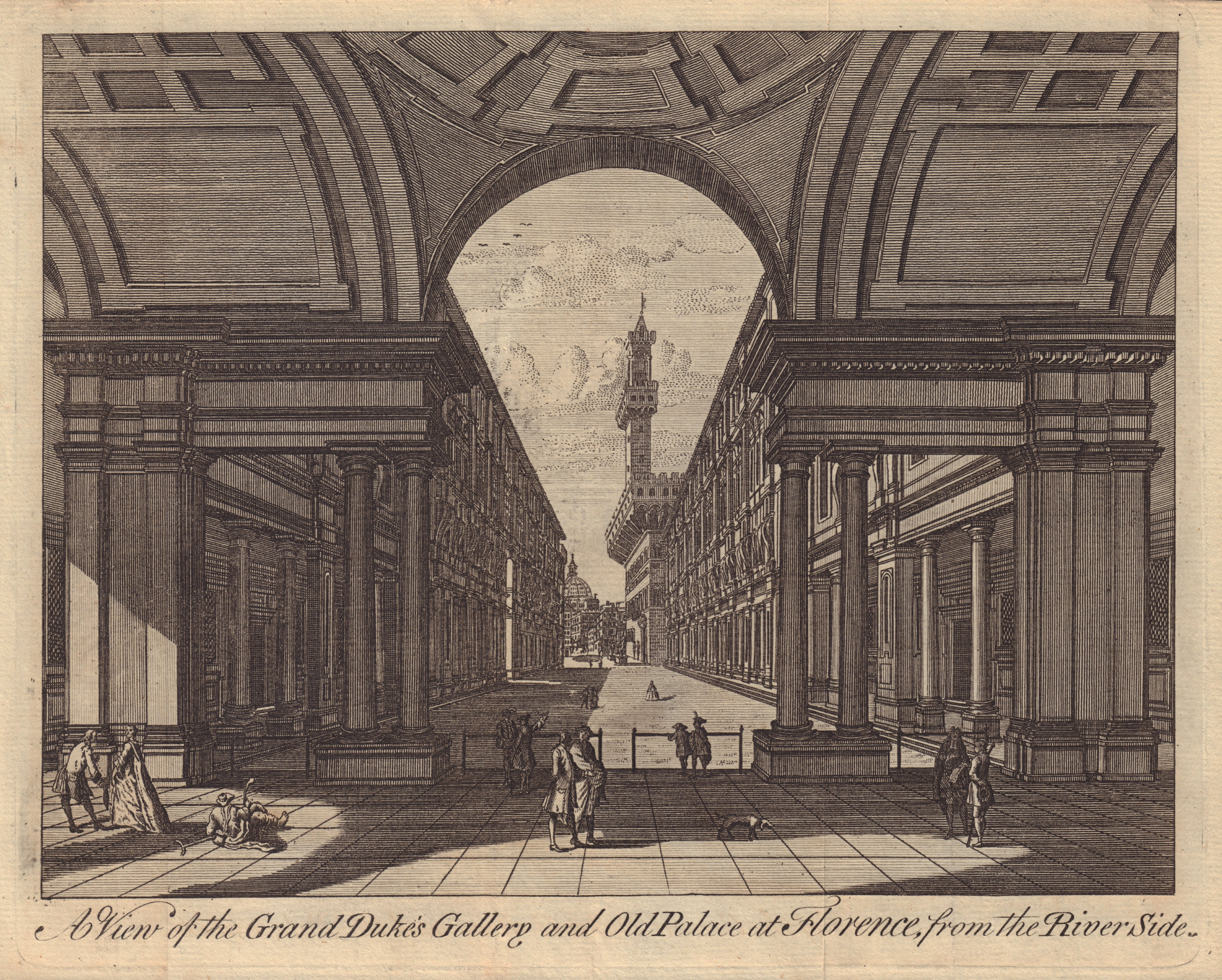 Associate Product The Grand Duke's Gallery & Old Palace at Florence. Uffizi. Palazzo Vecchio 1750