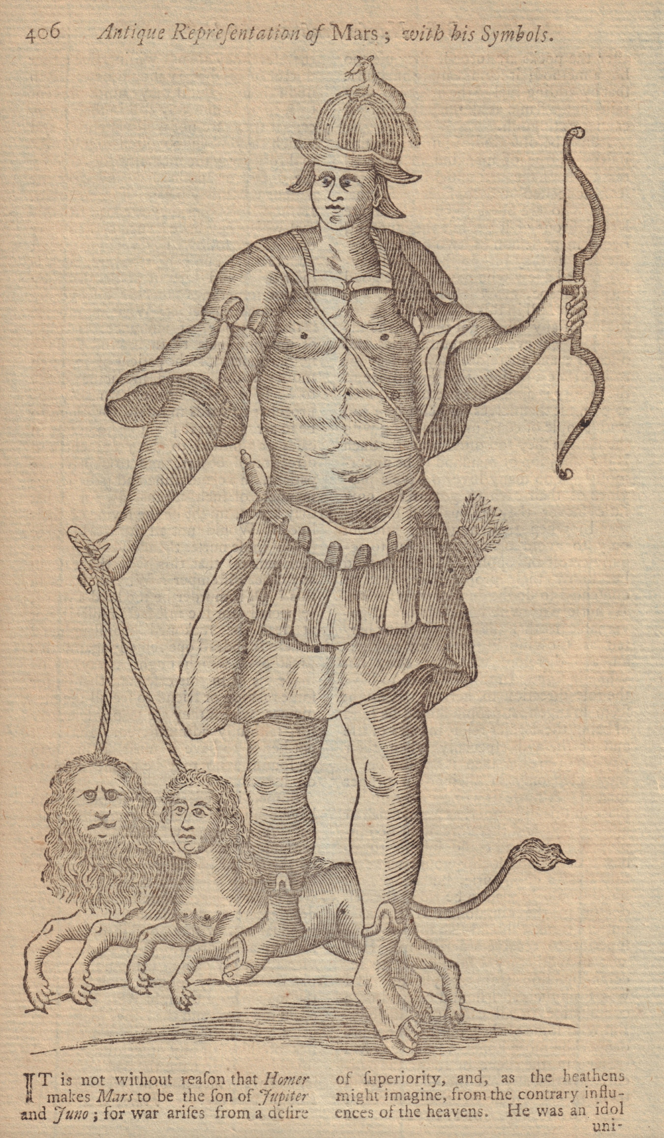 Associate Product Antique Representation of Mars; with his Symbols. GENTS MAG 1752 old print
