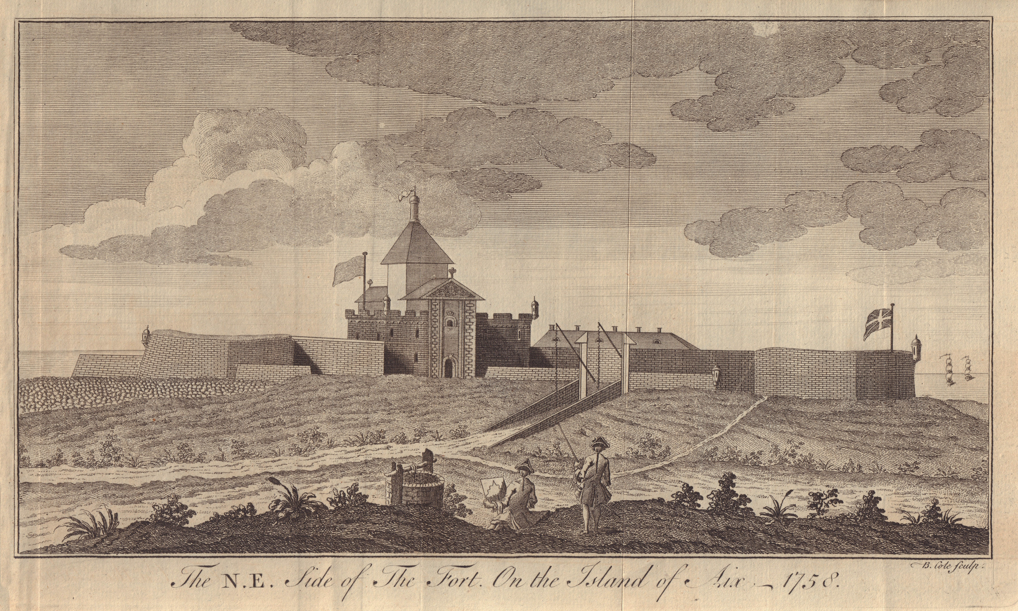 The N.E. side of the Fort on the Island of Aix. Île-d'Aix Charente-Maritime 1758