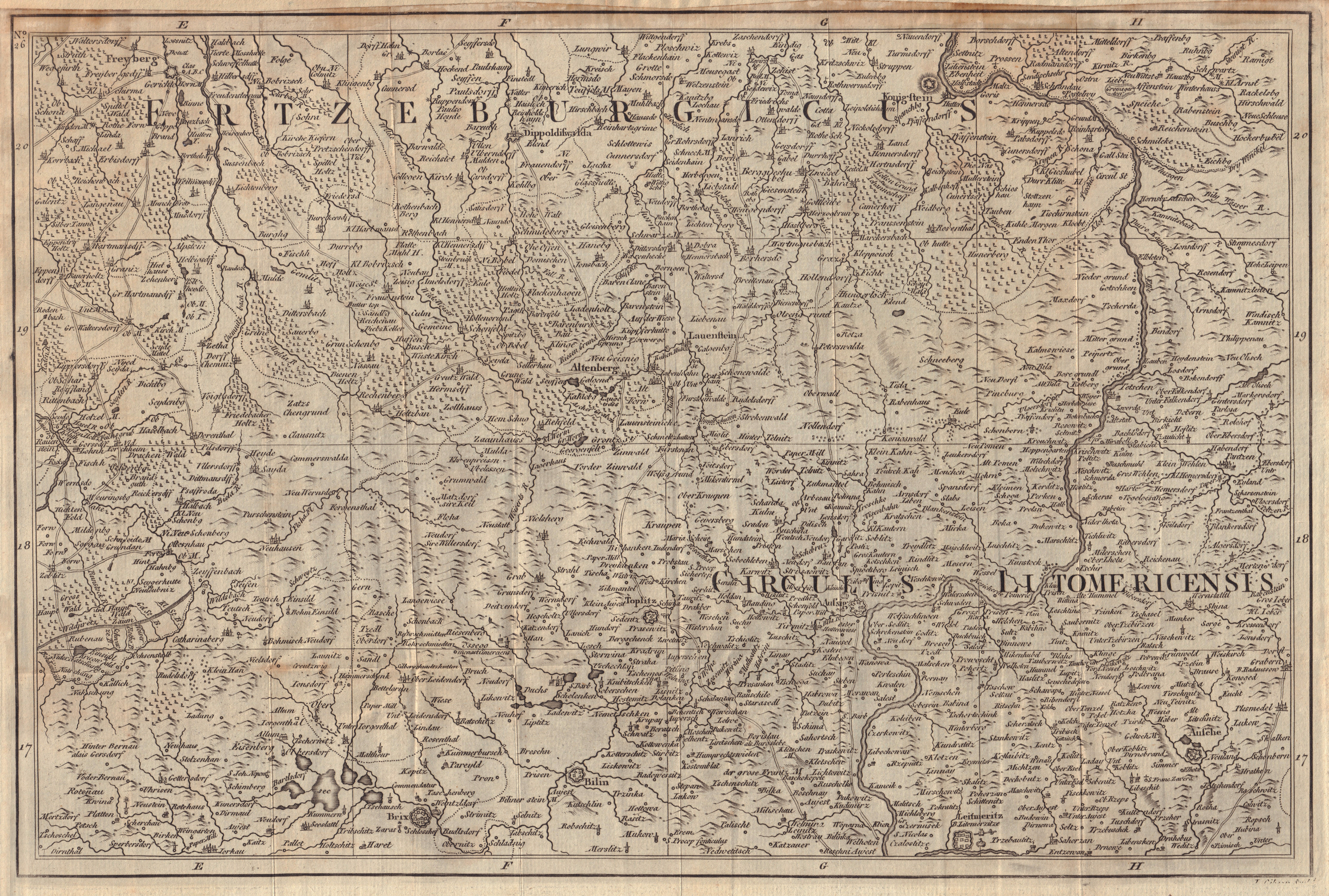 Associate Product Czechia/Saxony. Litomerice Königstein Bilina Most Freiberg. GIBSON 1760 map