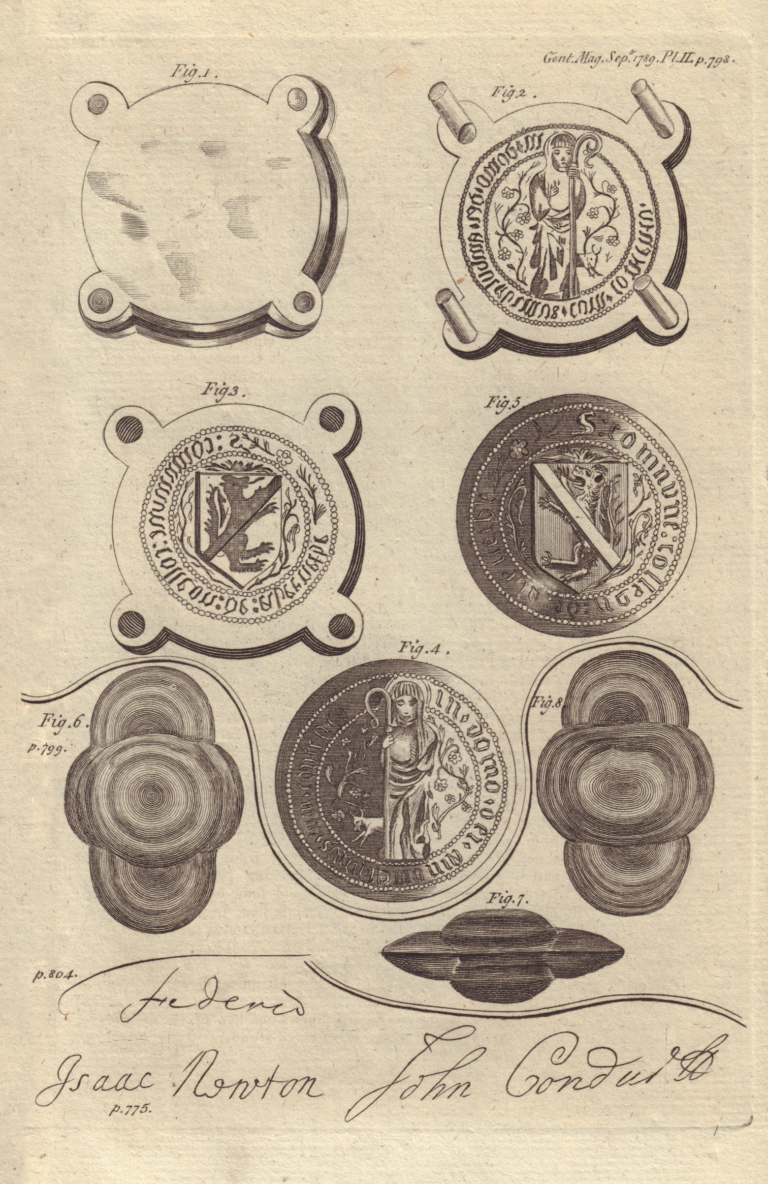 Associate Product Abernethy College seal. Isaac Newton John Conduitt Frederick III of Prussia 1789
