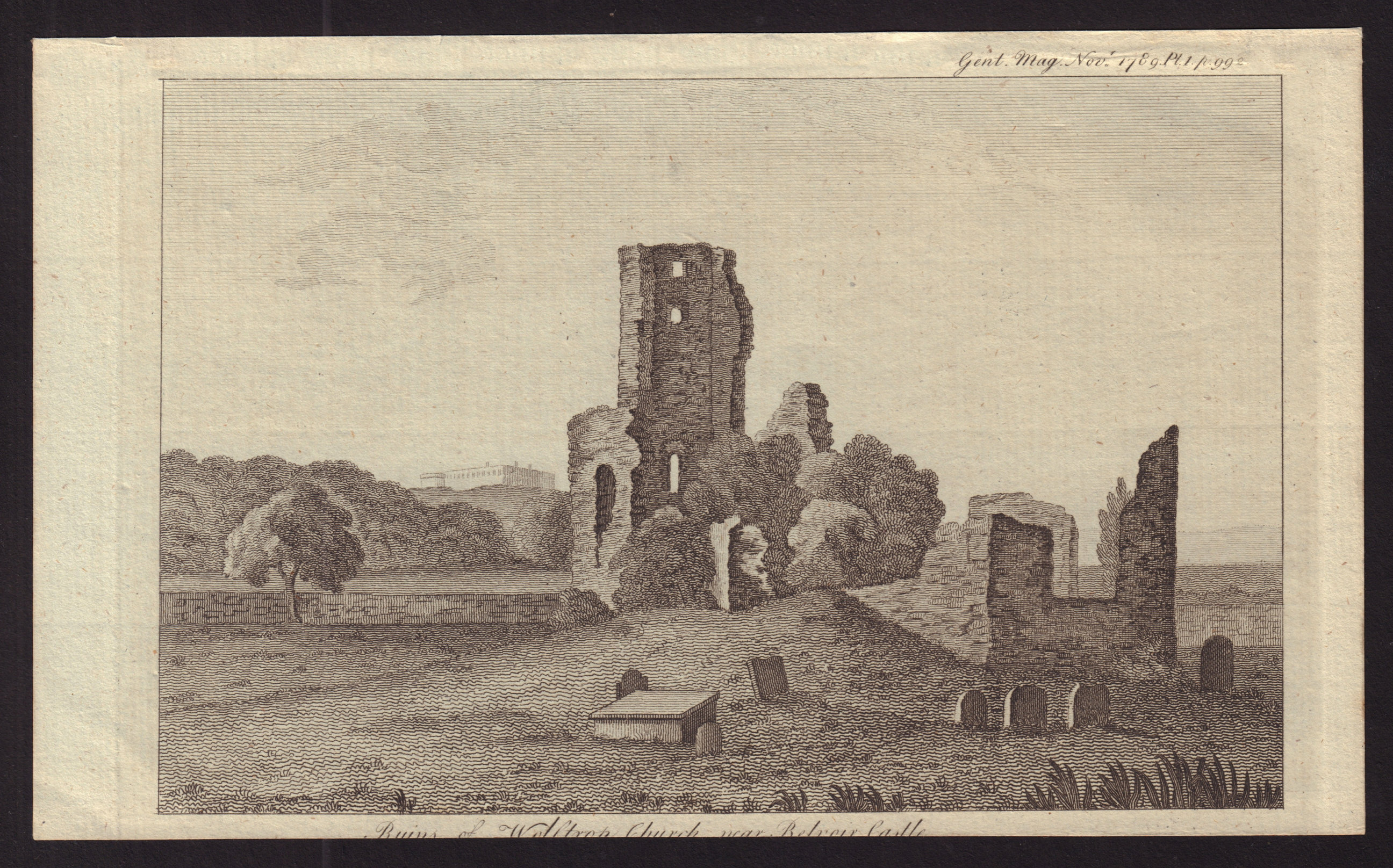 Associate Product Ruins of Wolstrop [or Woolsthorpe] Church nr Belvoir Castle, Leicestershire 1789