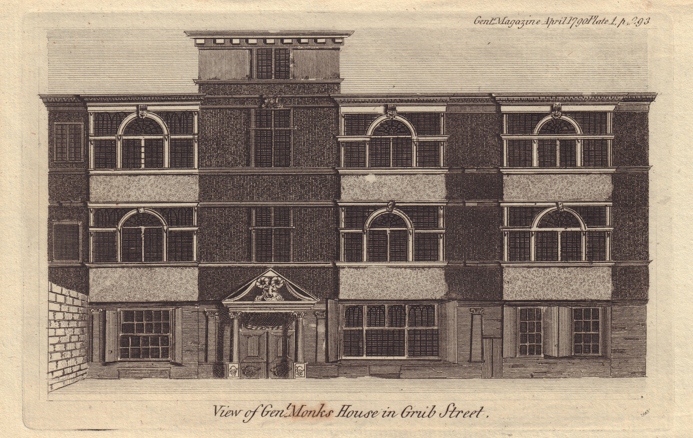 Associate Product View of General Monk's House in Grub Street, London. Now Barbican Estate 1790