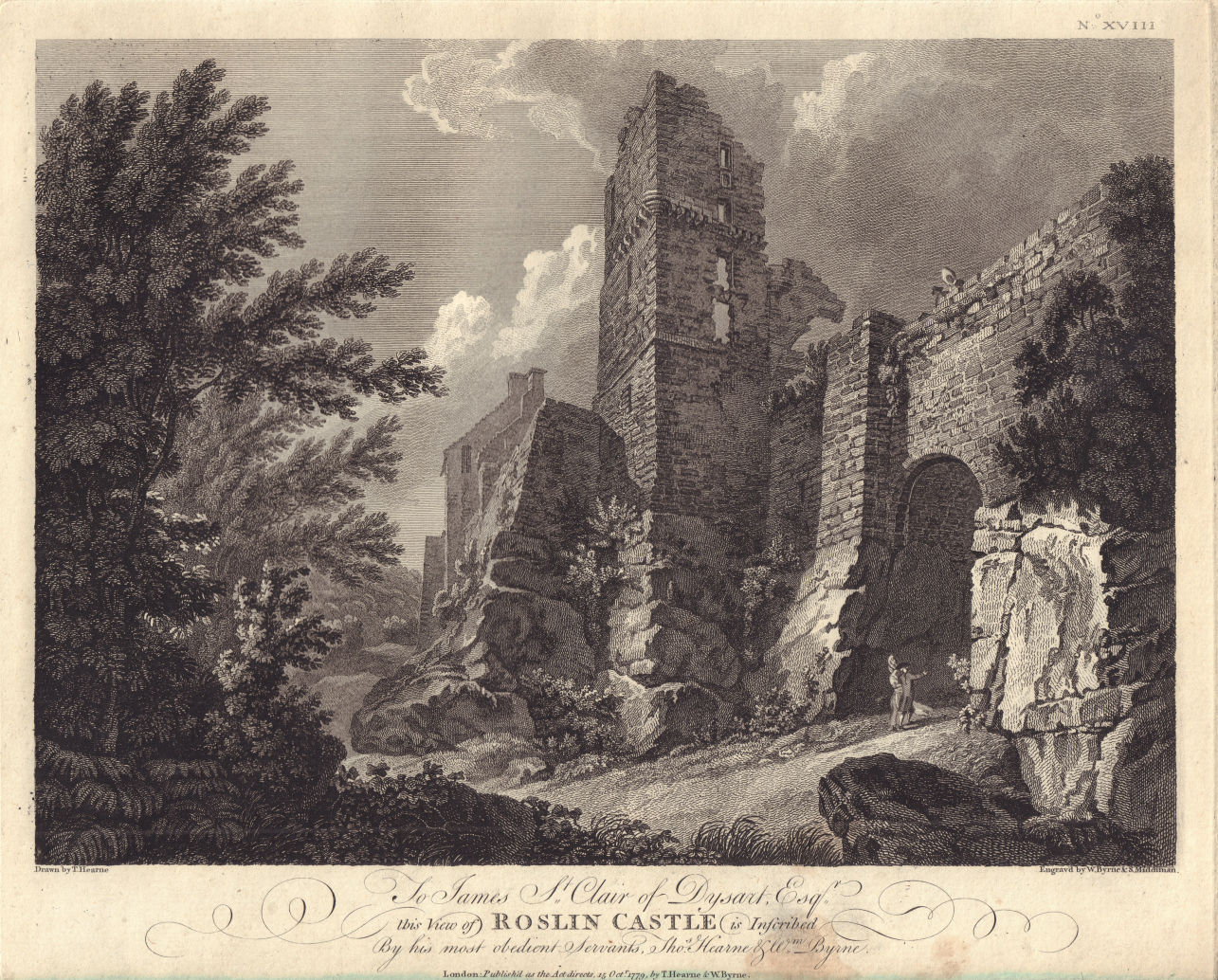 Roslin Castle. Rosslyn. Midlothian, Scotland. GROSE 1779 old antique print