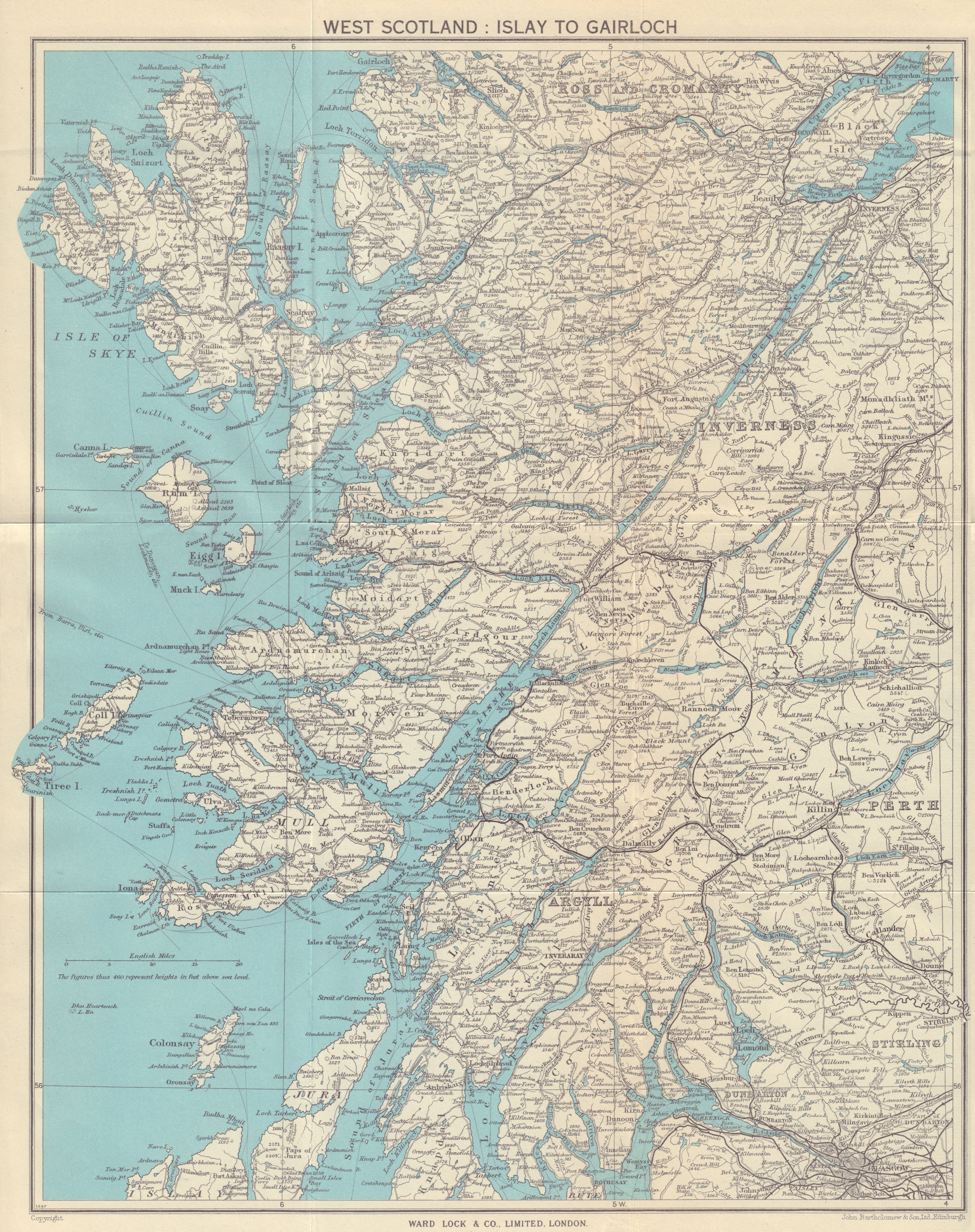 Associate Product WESTERN SCOTLAND. Skye Mull Highlands Inverness-shire. WARD LOCK c1962 old map