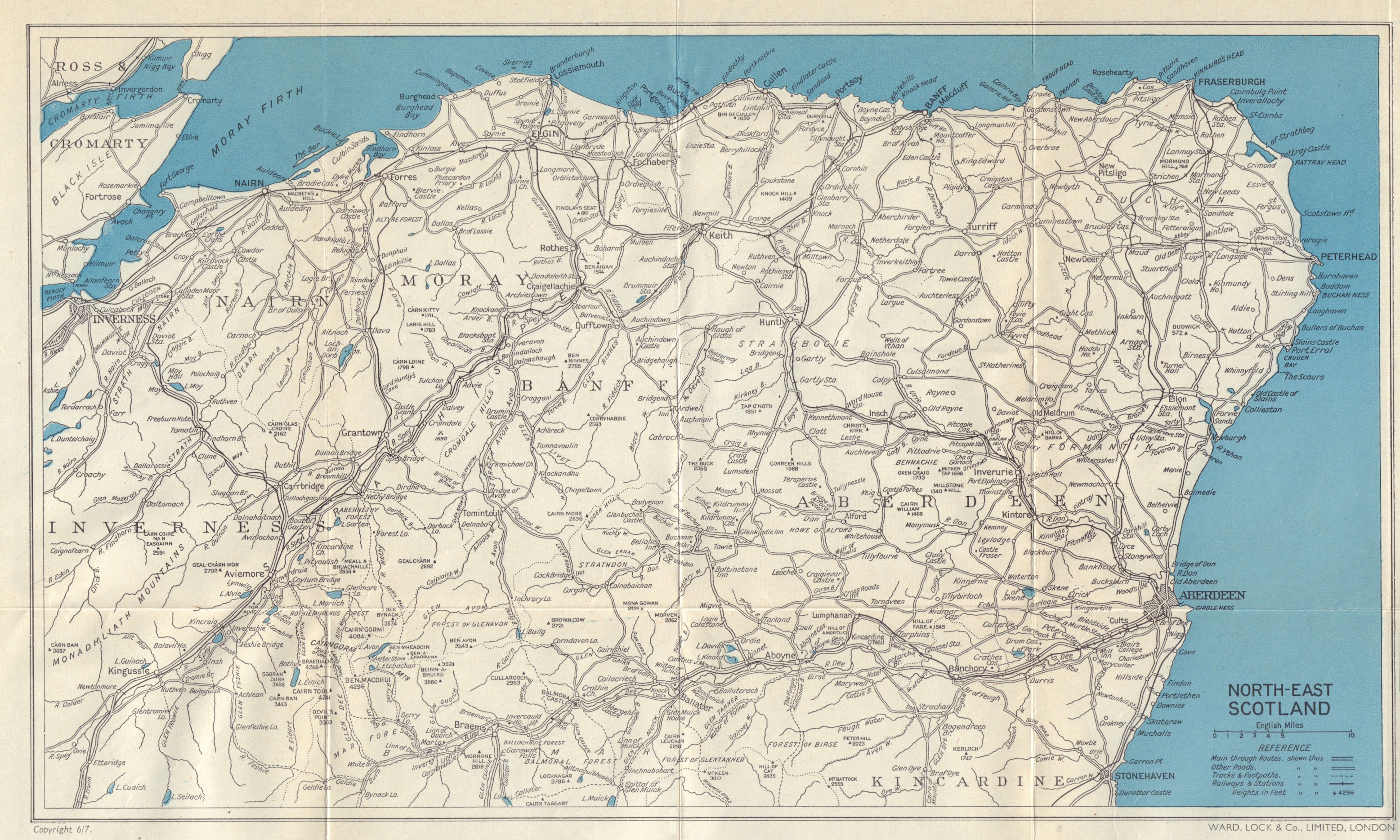 Associate Product NORTH-EAST SCOTLAND. Abderdeenshire Banffshire Nairnshire Morayshire c1962 map