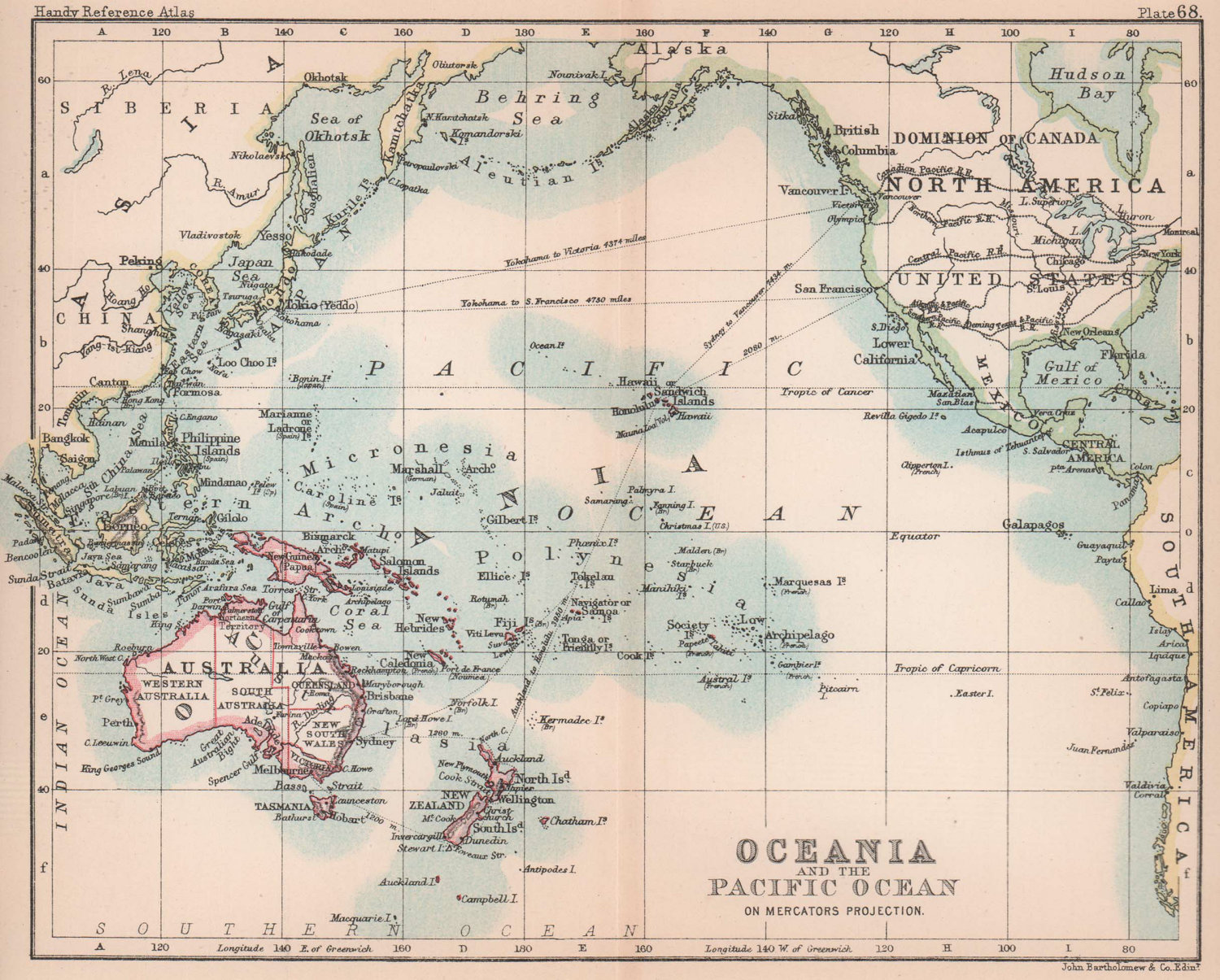 Australasia- Antique Print Antique Map Vintage Art AUSTRALIA SOUTH