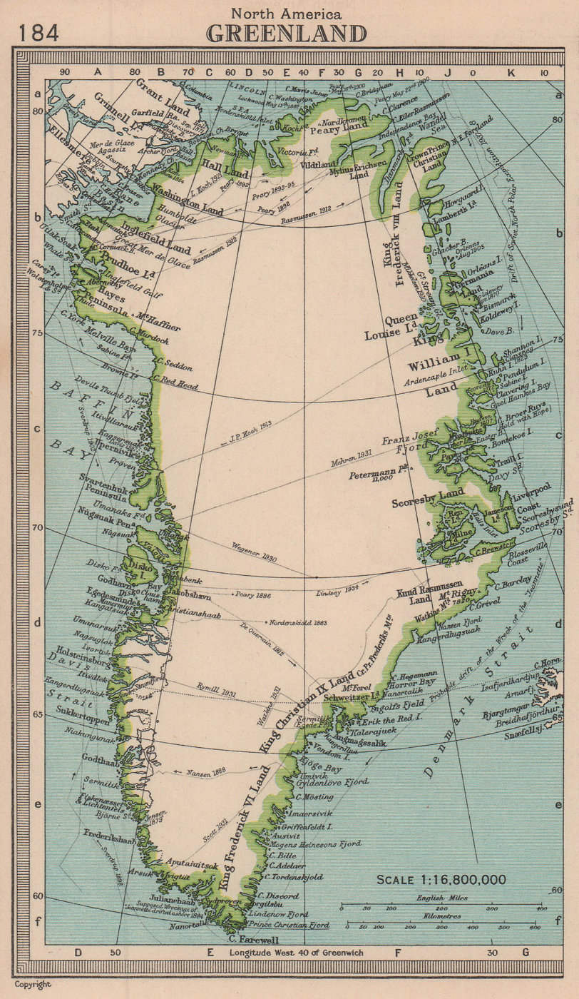 Greenland  antique and vintage maps and prints