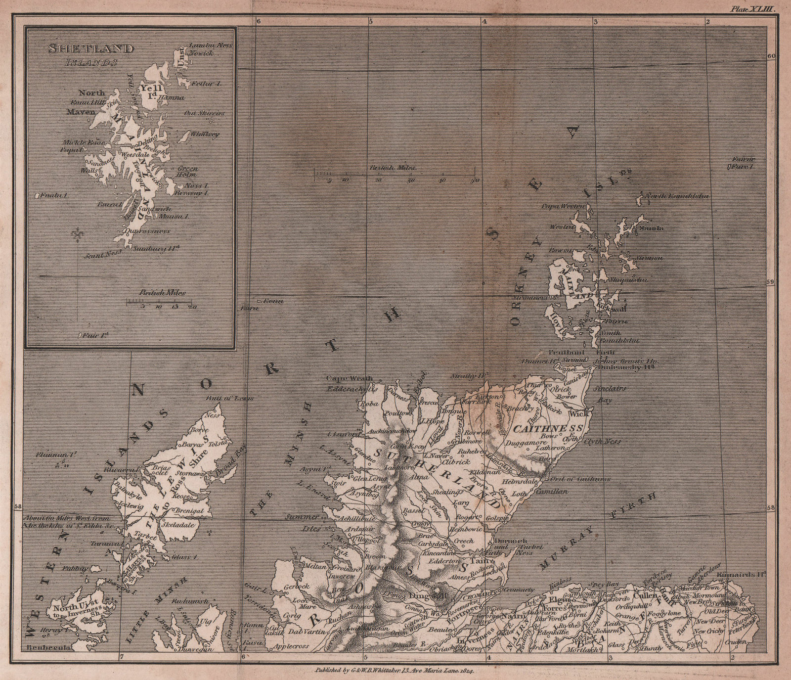 Associate Product Northern Scotland antique copperplate county map by Benjamin Pitts Capper 1825